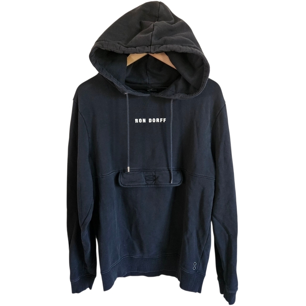 Ron Dorff Black Kangaroo Pocket Pullover Sweatshirt Hoodie